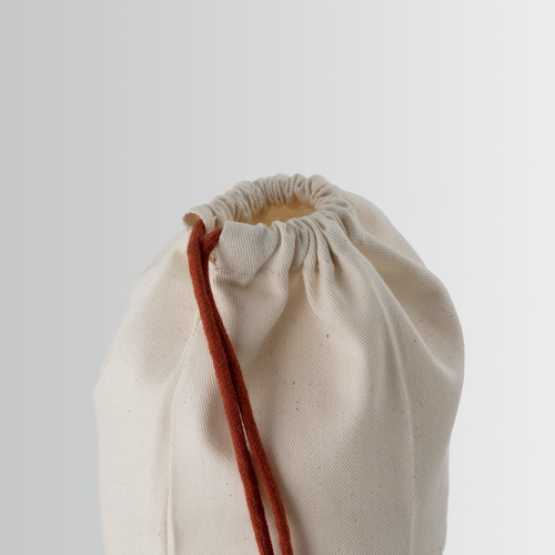 Cotton bag with drawstring closure