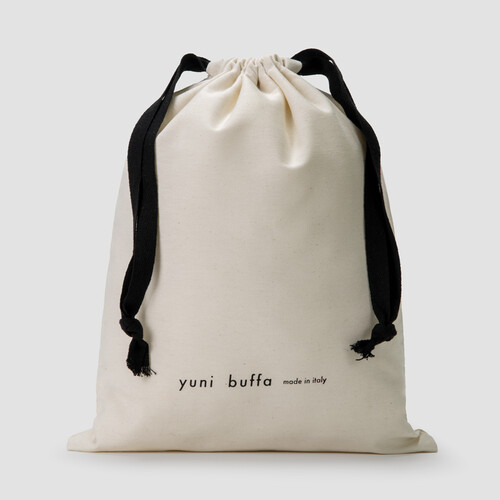 Nocetta cotton bag with double rope drawstring closure in black cotton